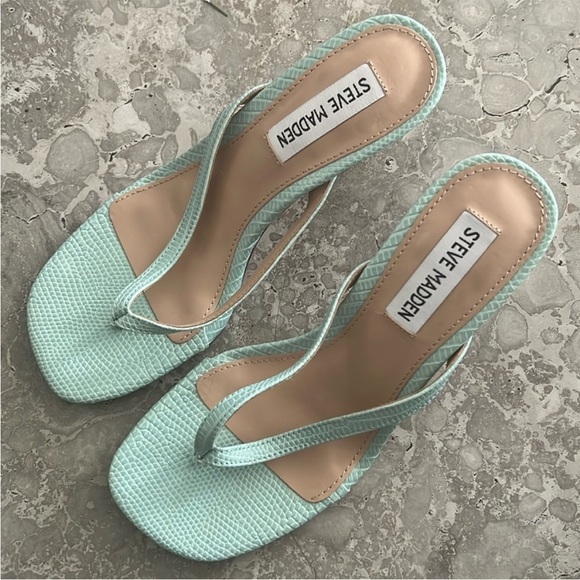 Steve Madden Melrose Stiletto Mint Green Heels Open Toe Women’s Size 9.5 - Picture 3 of 10